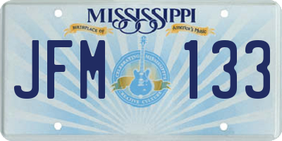MS license plate JFM133