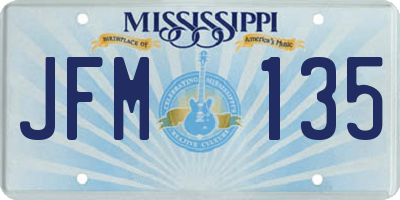 MS license plate JFM135