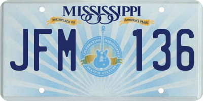 MS license plate JFM136