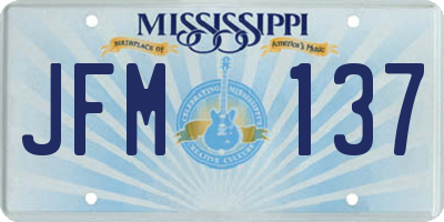 MS license plate JFM137
