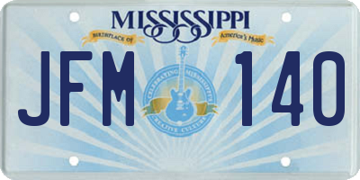 MS license plate JFM140