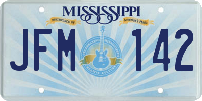 MS license plate JFM142