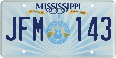 MS license plate JFM143