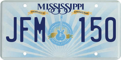 MS license plate JFM150