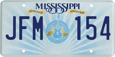 MS license plate JFM154