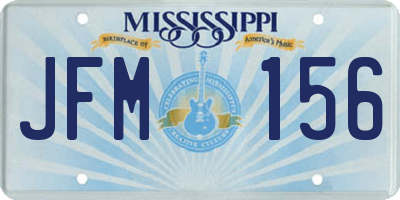 MS license plate JFM156