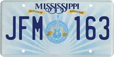MS license plate JFM163