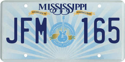 MS license plate JFM165