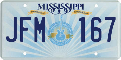 MS license plate JFM167