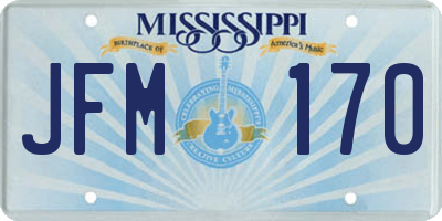 MS license plate JFM170
