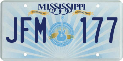 MS license plate JFM177