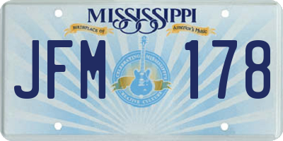 MS license plate JFM178