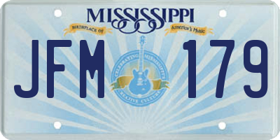 MS license plate JFM179