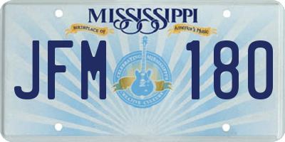 MS license plate JFM180