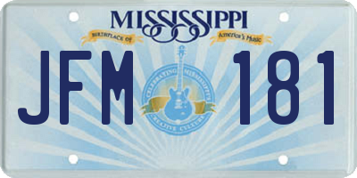 MS license plate JFM181