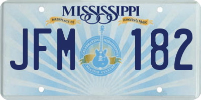MS license plate JFM182