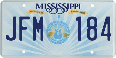 MS license plate JFM184