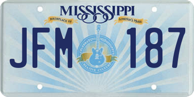 MS license plate JFM187