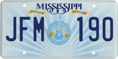 MS license plate JFM190