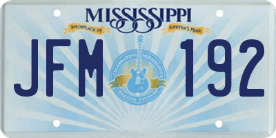 MS license plate JFM192