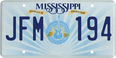 MS license plate JFM194