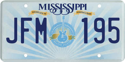 MS license plate JFM195