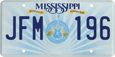 MS license plate JFM196