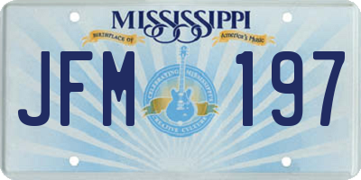 MS license plate JFM197