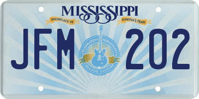 MS license plate JFM202