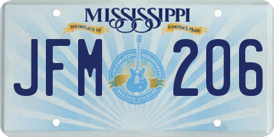 MS license plate JFM206