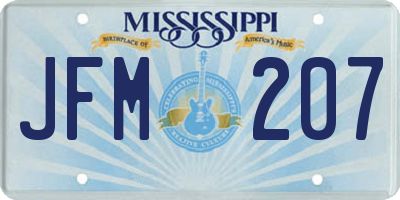 MS license plate JFM207