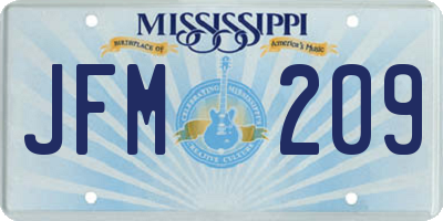 MS license plate JFM209
