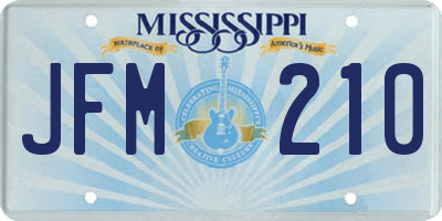 MS license plate JFM210