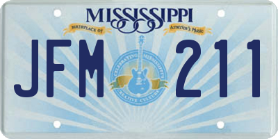 MS license plate JFM211