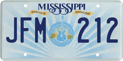 MS license plate JFM212