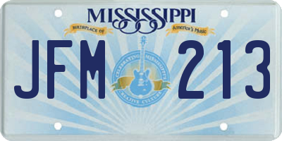 MS license plate JFM213
