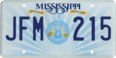 MS license plate JFM215