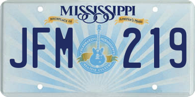 MS license plate JFM219