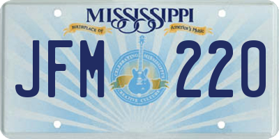 MS license plate JFM220