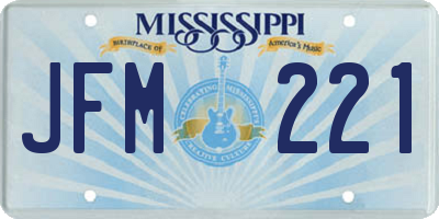 MS license plate JFM221