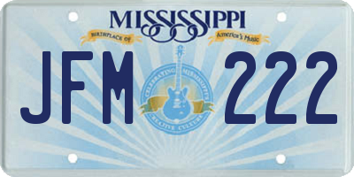 MS license plate JFM222