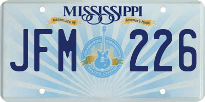 MS license plate JFM226