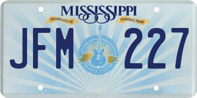 MS license plate JFM227
