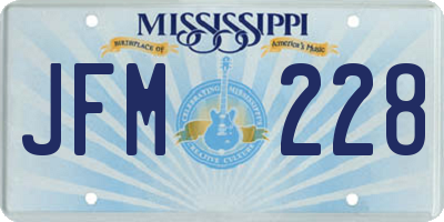MS license plate JFM228