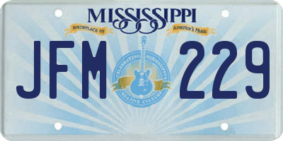 MS license plate JFM229