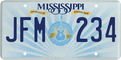 MS license plate JFM234