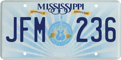 MS license plate JFM236