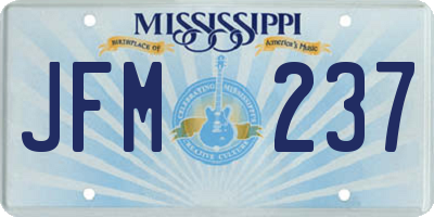MS license plate JFM237