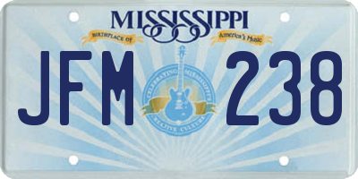 MS license plate JFM238