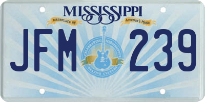 MS license plate JFM239